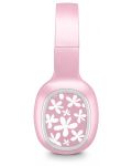 Безжични слушалки Cellularline - MS Basic Shiny Flowers, розови - 2t
